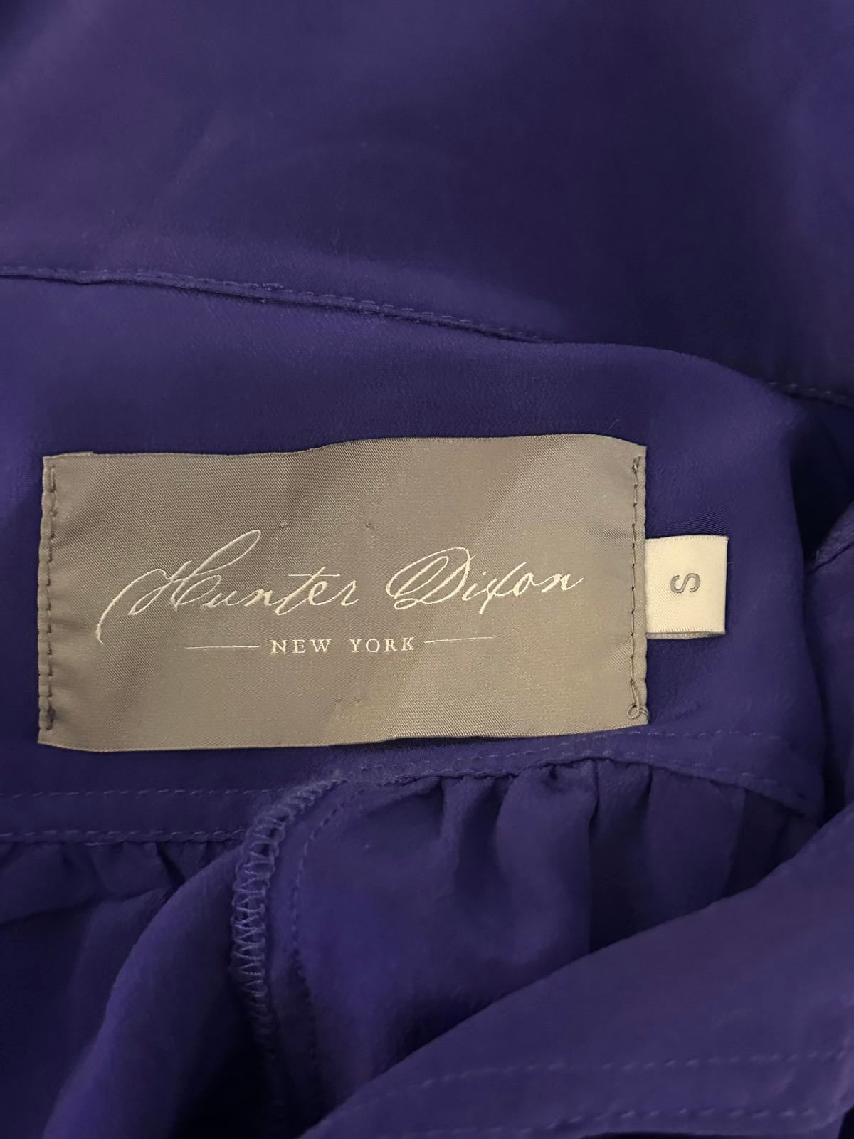 Anthropologie Hunter Dixon purple silk popover shirtdress Size Small