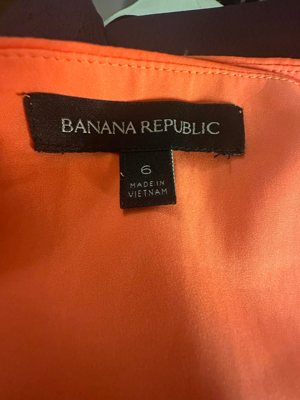 Banana Republic orange faux wrap spaghetti strap cocktail dress Size 6