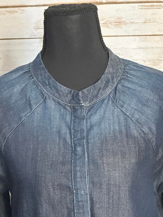 AG Adriano Goldschmied cotton chambray long sleeve popover shirt/top Size XS