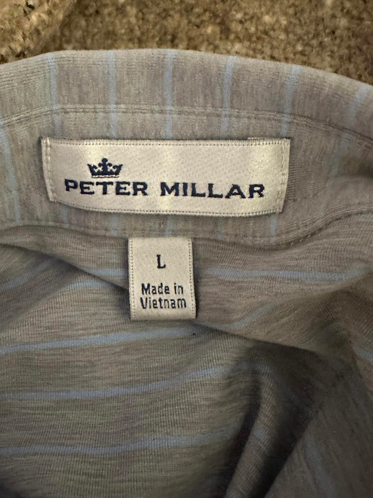 Bella Haven Country Club Peter Millar striped short sleeve polo shirt Size Large