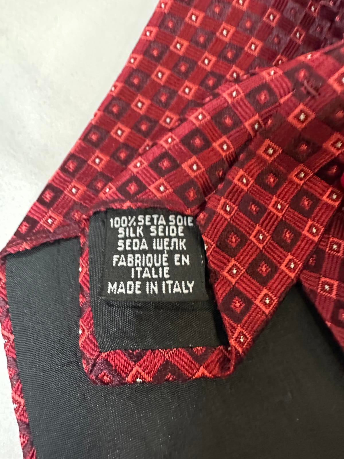 Boss Hugo Boss classic corpcore businesswear red geometric silk necktie