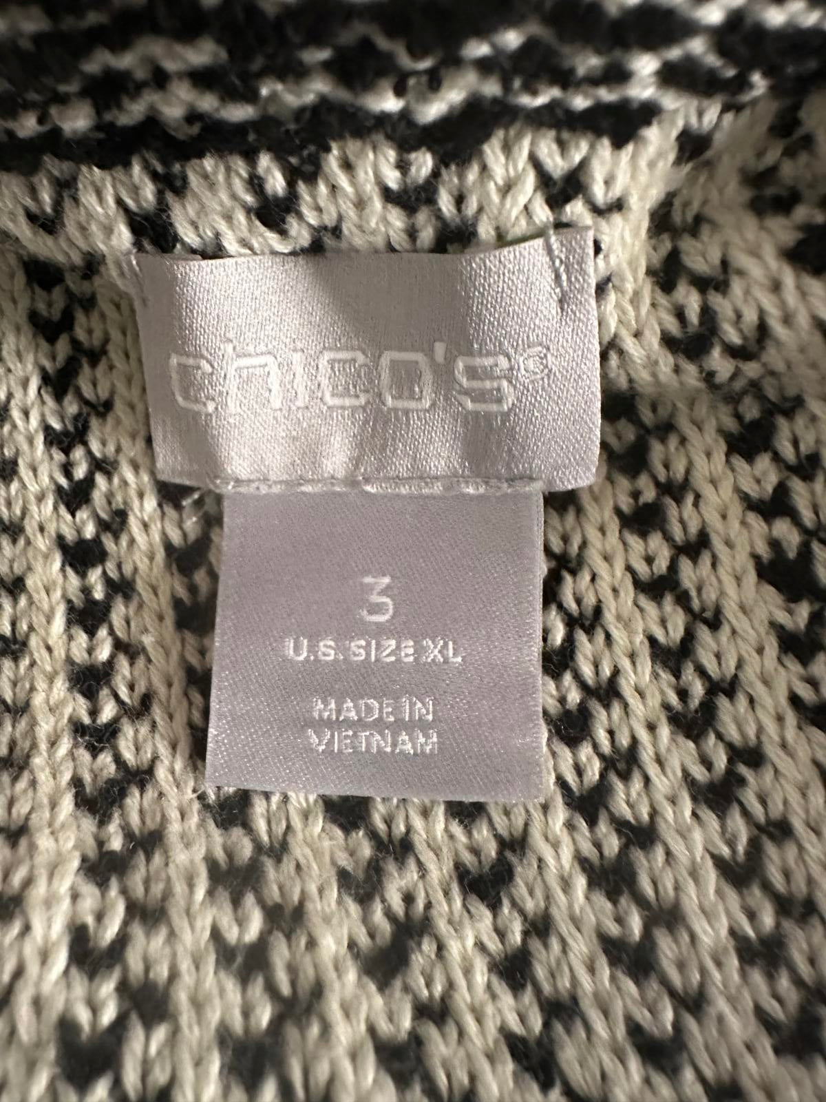 Chico's double-breasted notch collar sweater jacket Size XL