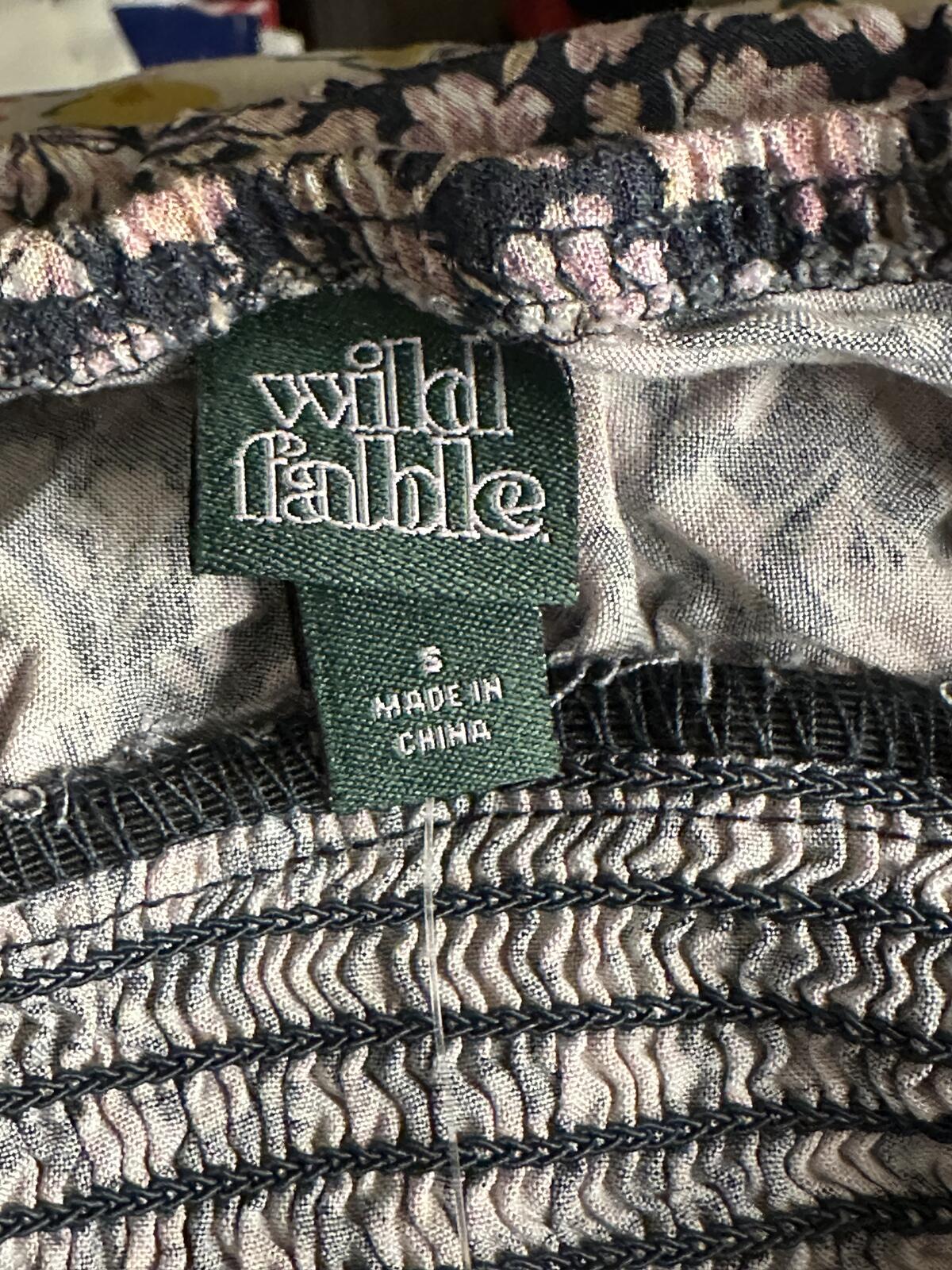 Wild Fable floral smocked milkmaid mini dress Small ditsy floral bodycon