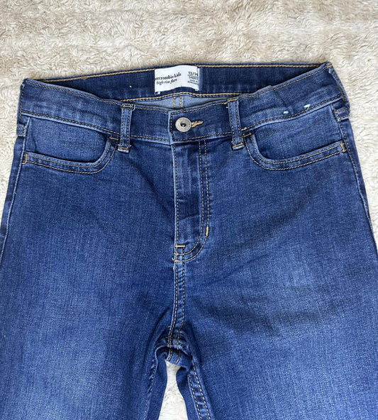 Abercrombie Kids HIgh Rise Flare medium wash denim jeans Size 13/14 Short