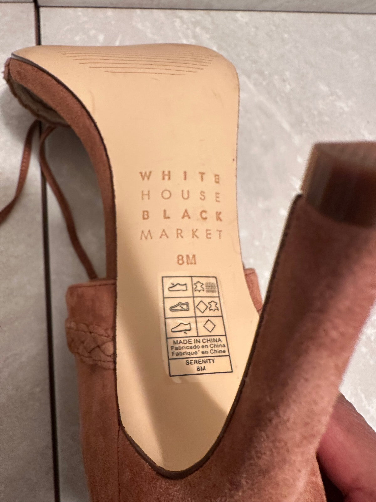 White House Black Market Serenity brown suede lace-up stiletto sandals Size 8M