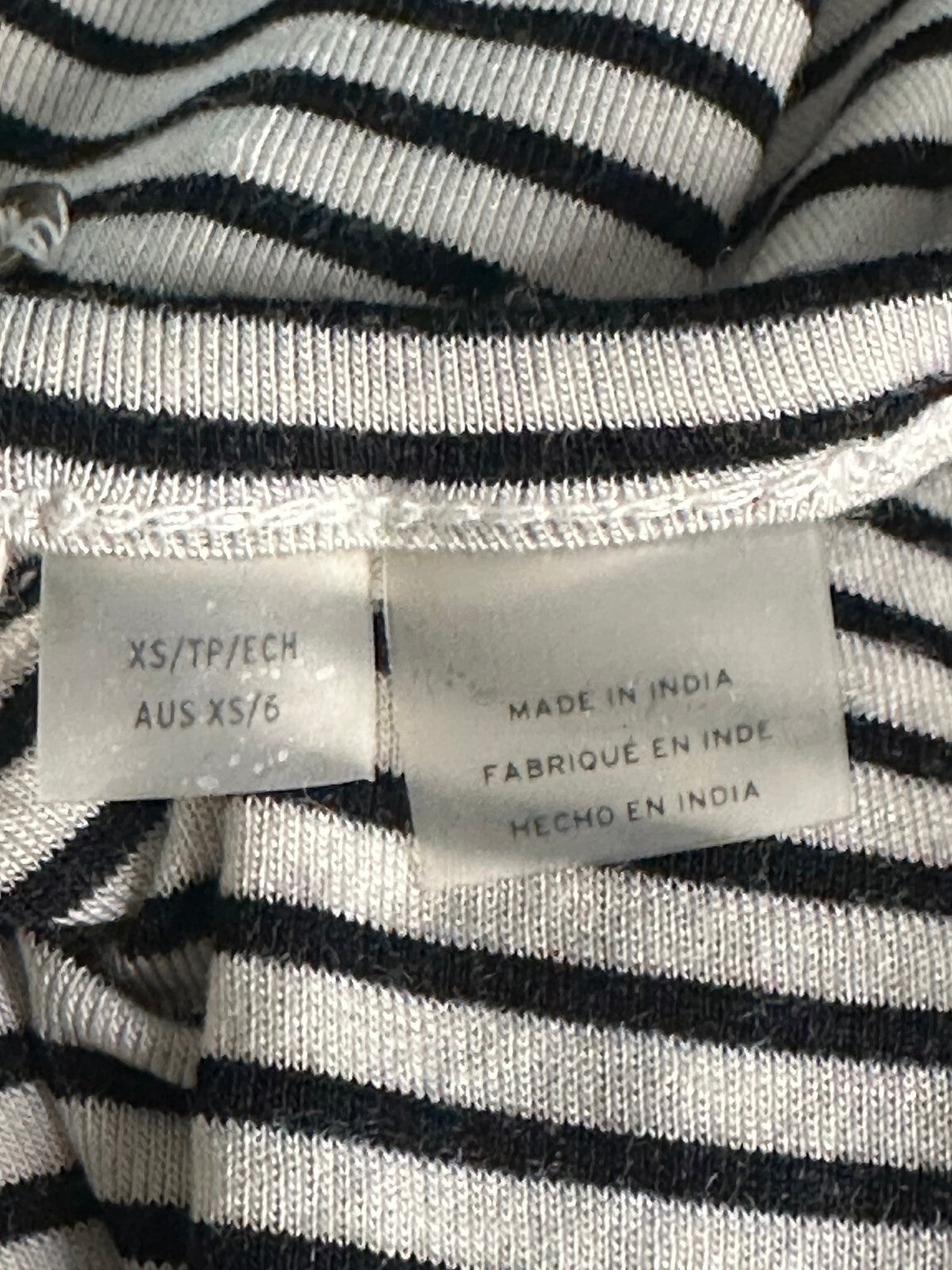 Roxy black white striped scoop neck short sleeve swing dress Size XS coastal