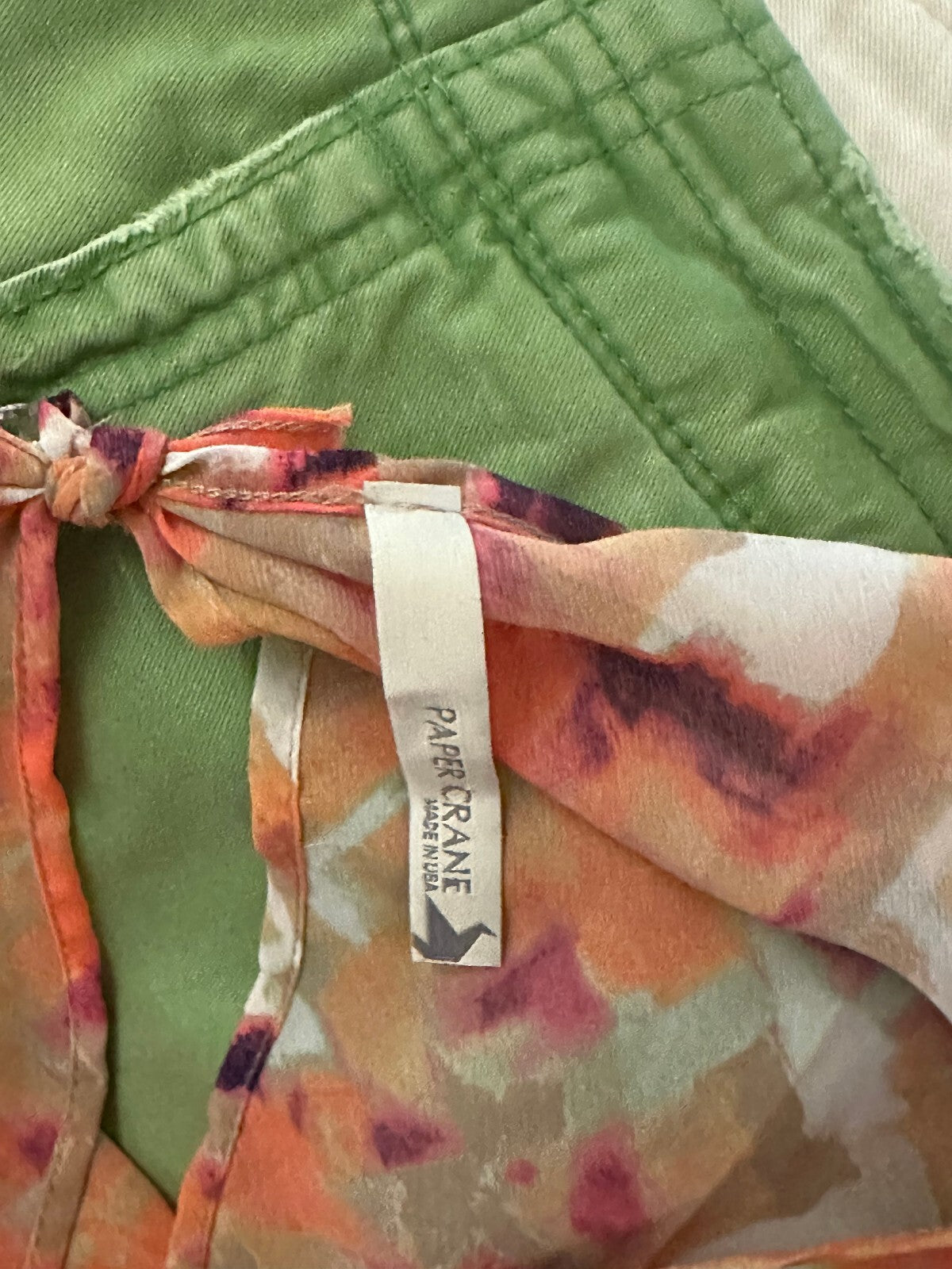 Paper Crane peach purple abstract scoop neck sleeveless sheer tank top Small