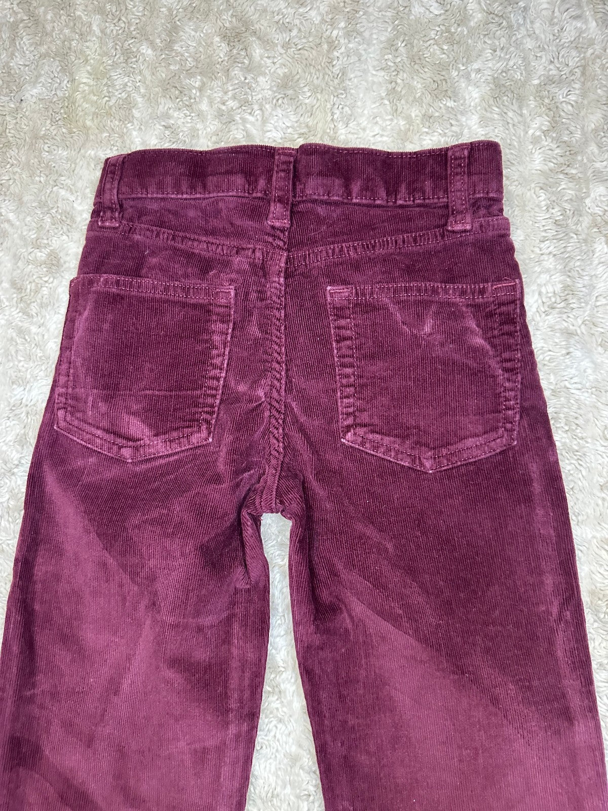 J.Crew Crewcuts burgundy corduroy straight leg pants Size 6 classic preppy fall