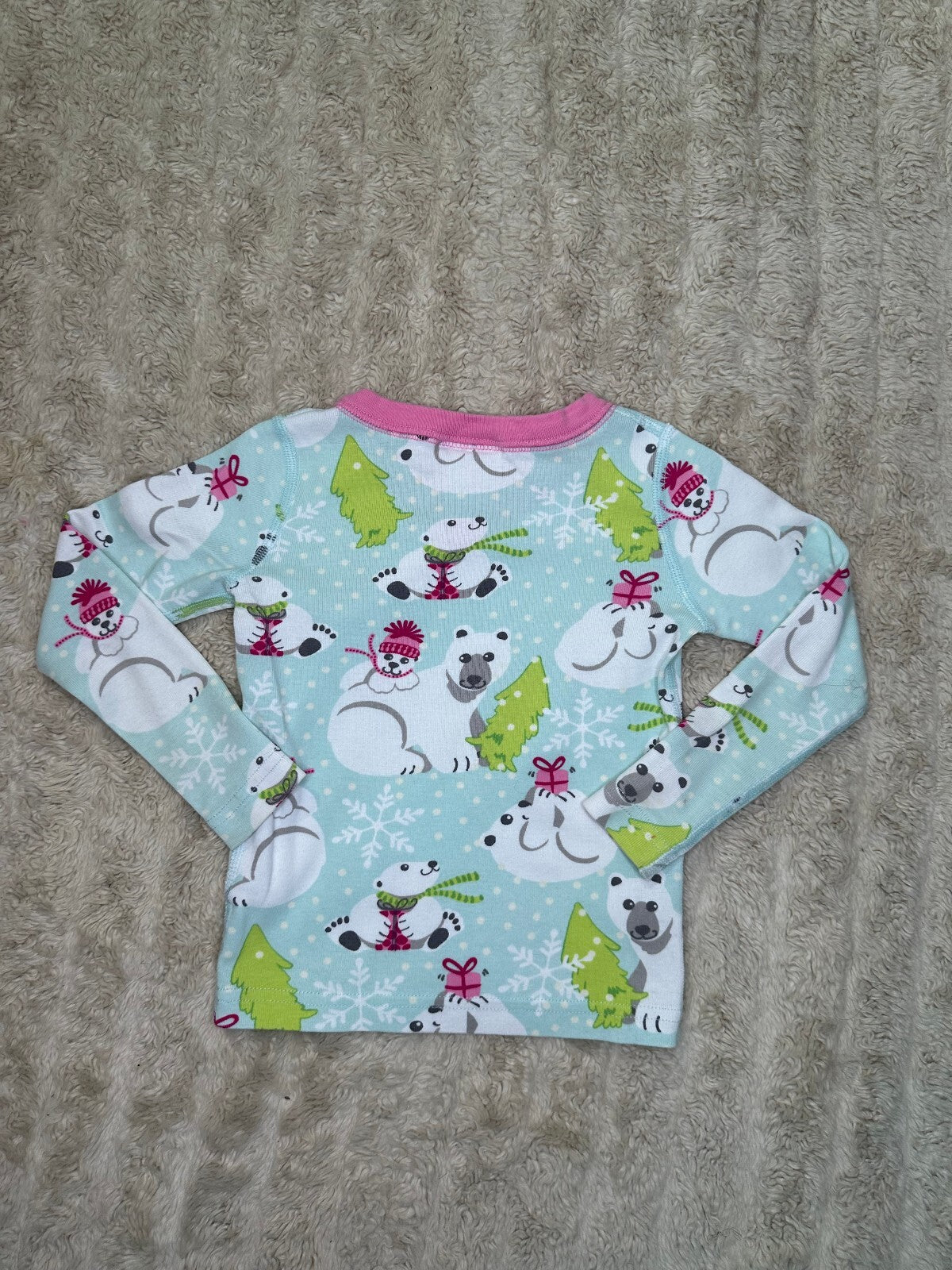 Hanna Andersson polar bear long sleeve 100% organic cotton pajama top Size 3