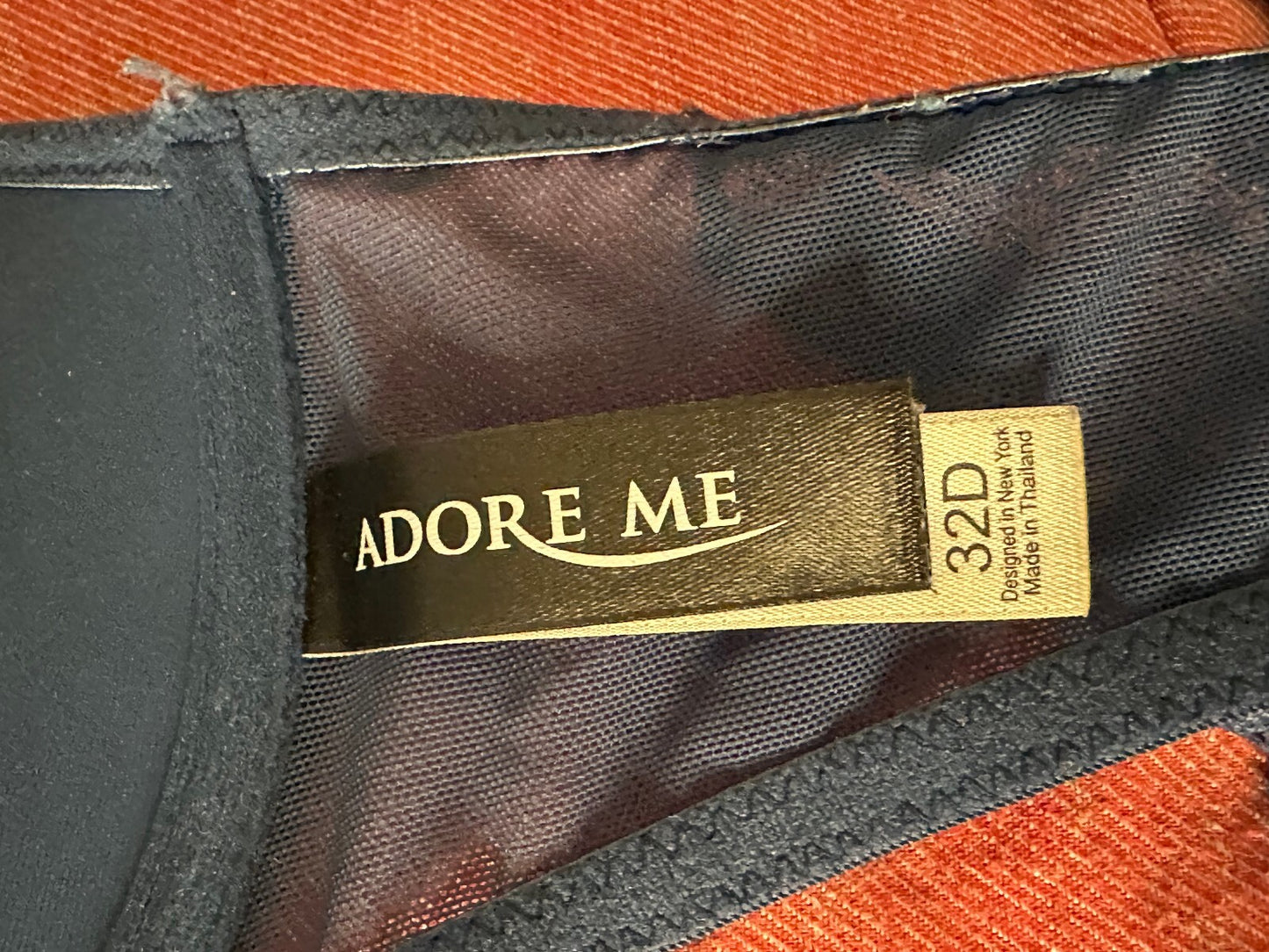 Adore Me blue front closure lace racerback push-up plunge bra Size 32D