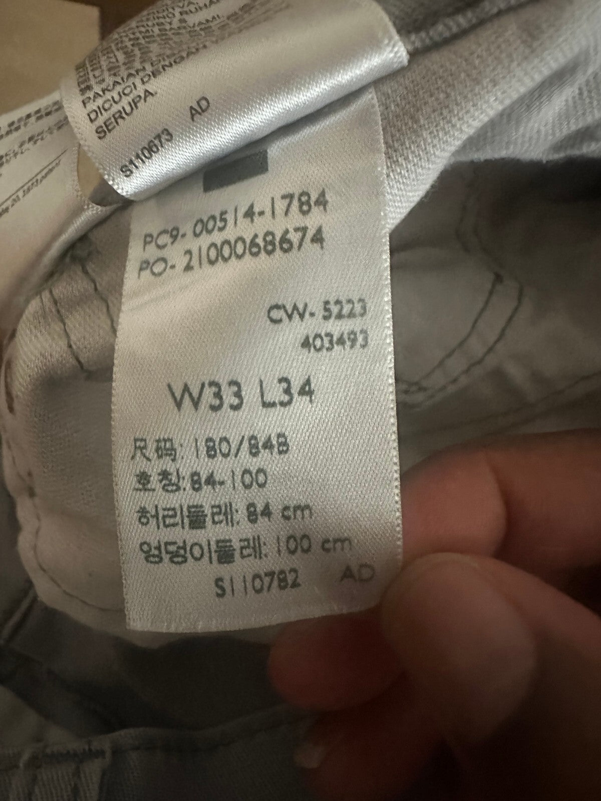Levi's 514 Straight Fit gray mid-rise denim jeans 33x34 normcore minimalist