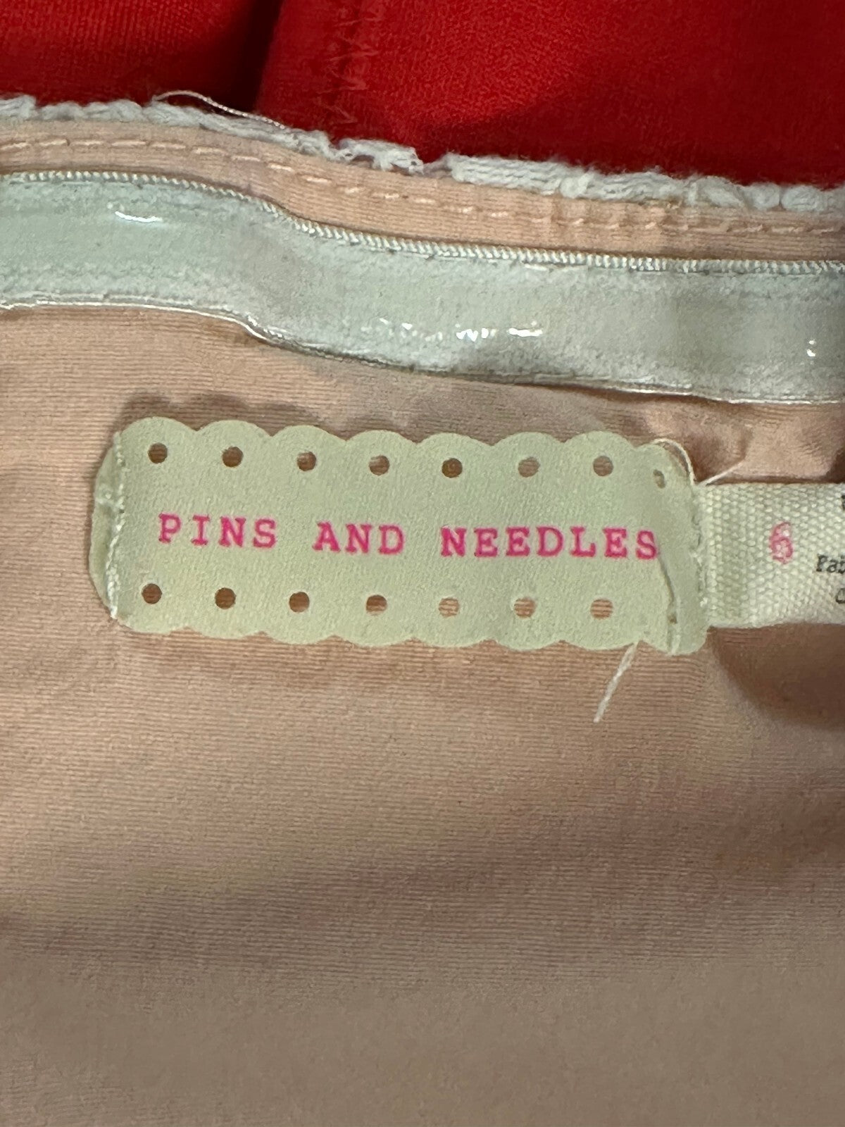 Pins and Needles cream blush lace strapless fit & flare dress Size 6 coquette