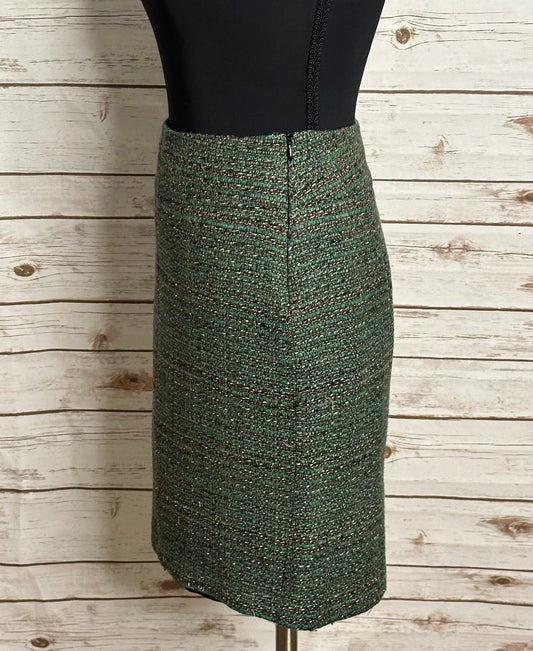 The Limited Collection green brown tweed pencil skirt Size 0 office siren preppy