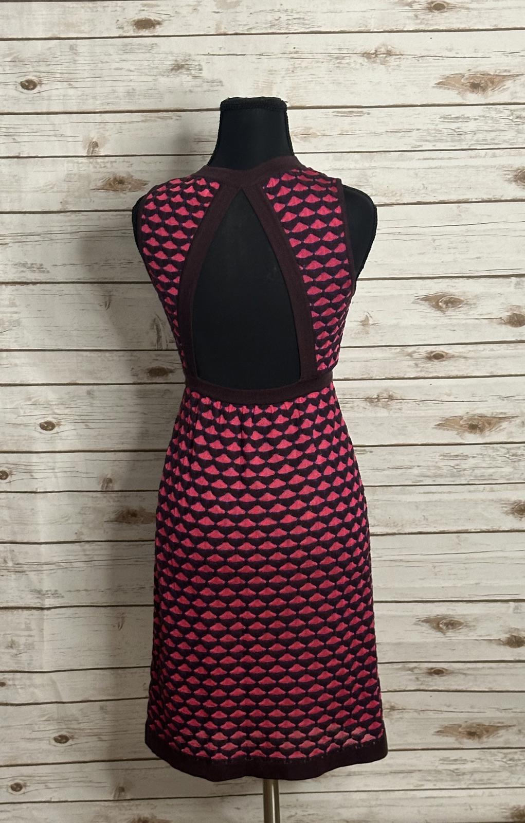 M Missoni pink/brown geometric sleeveless open back knit midi dress Size IT 40/4