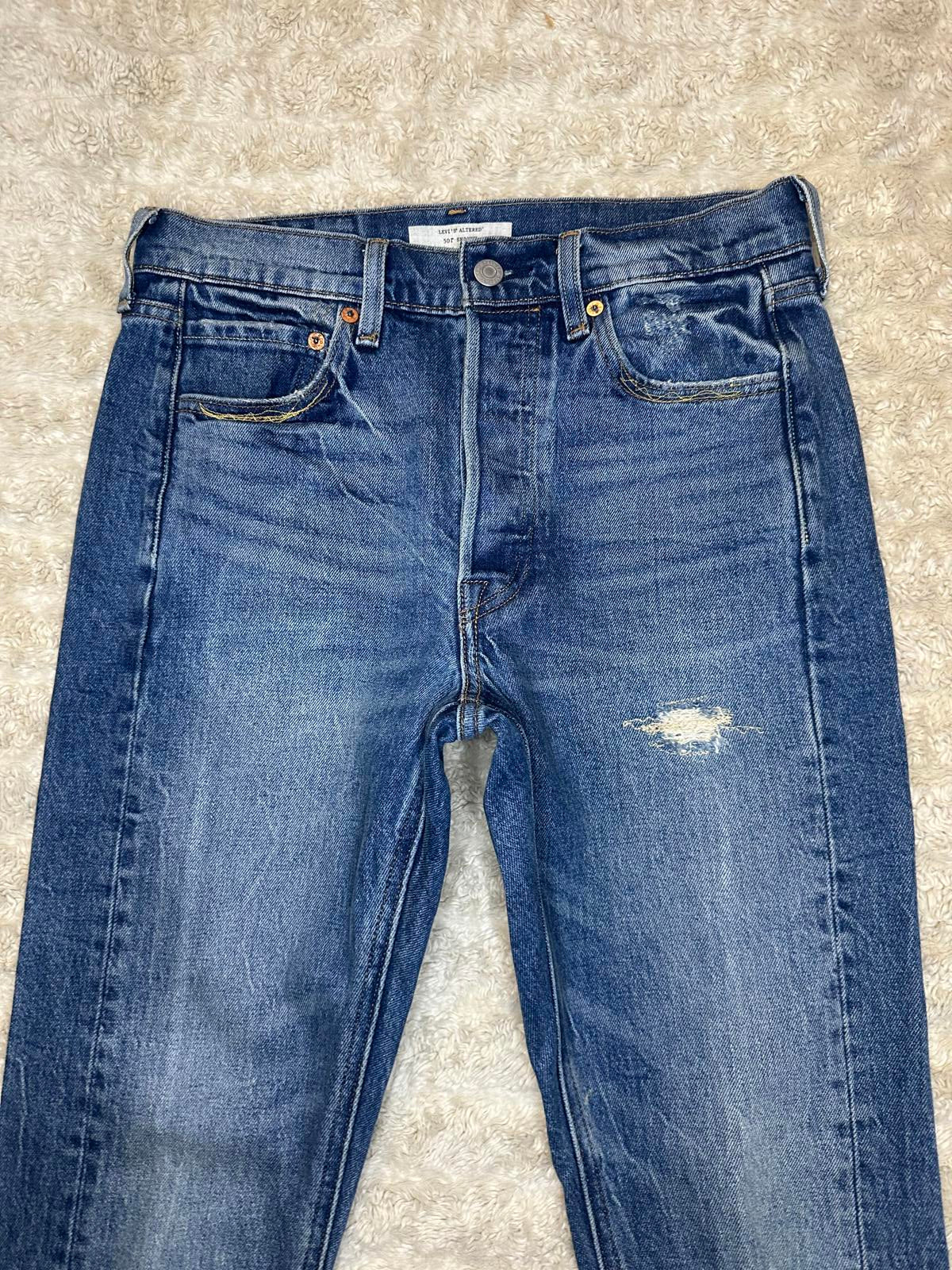 Levi's Altered upcycled stone-washed distressed 501 Skinny jeans Size 26x28