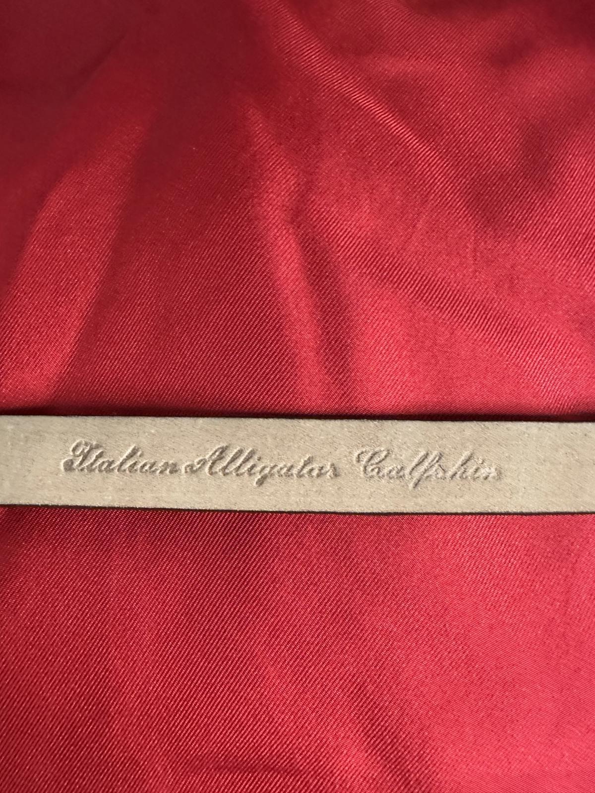 Cipriani classic cognac brown Italian alligator calfskin skinny belt Size Medium