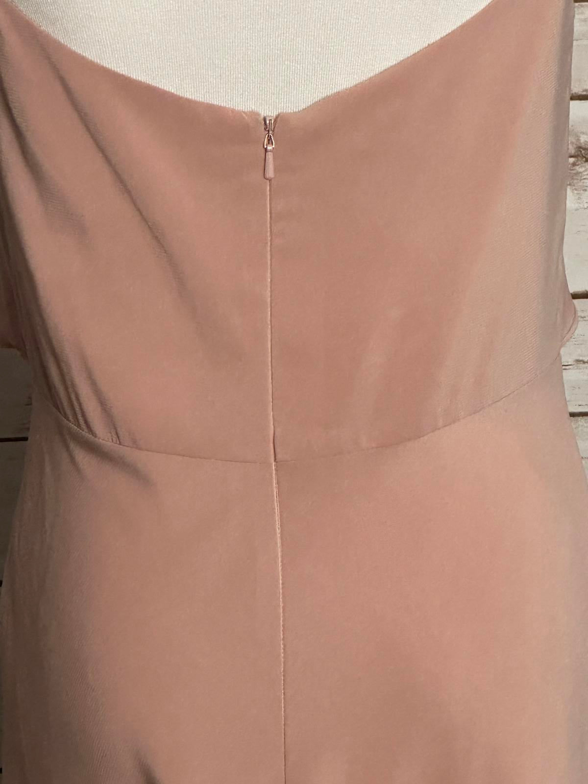 Jenny Yoo buff 'Blake' spaghetti strap flutter top formal evening dress Size 4