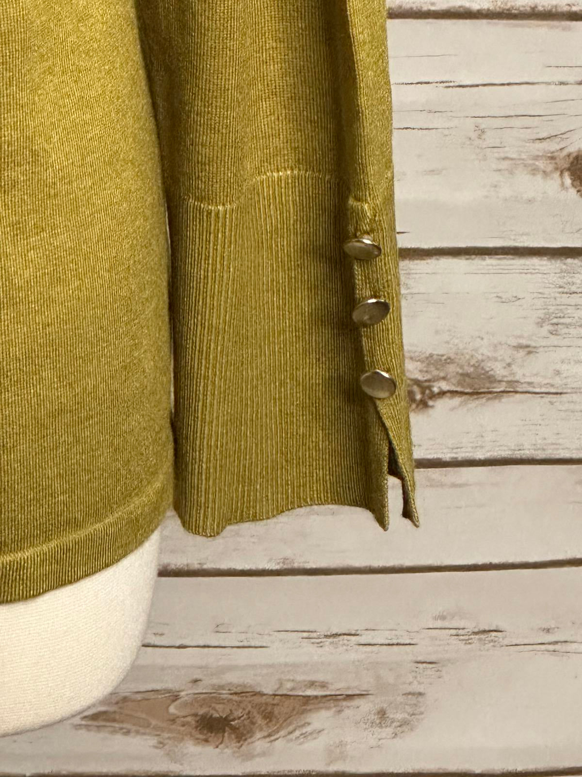 Chico's yellow-green crew neck long sleeve pullover sweater Size 3/XL/16