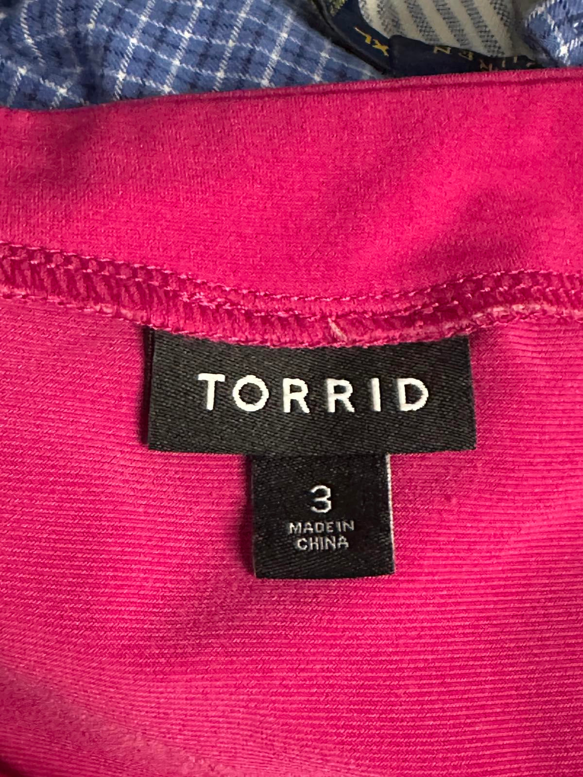 Torrid Studio Knit fuchsia cutout surplice short sleeve babydoll top Size 3(3X)