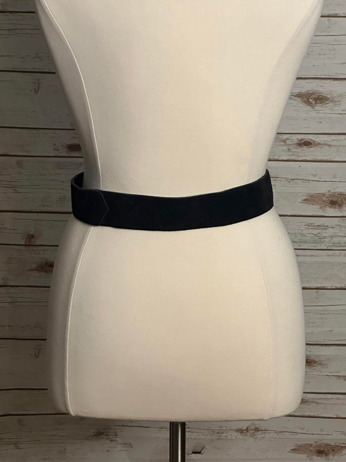 Vintage classic 90's office siren mob wife black suede wide belt Size XL