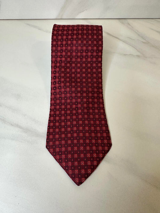 Boss Hugo Boss classic corpcore businesswear red geometric silk necktie