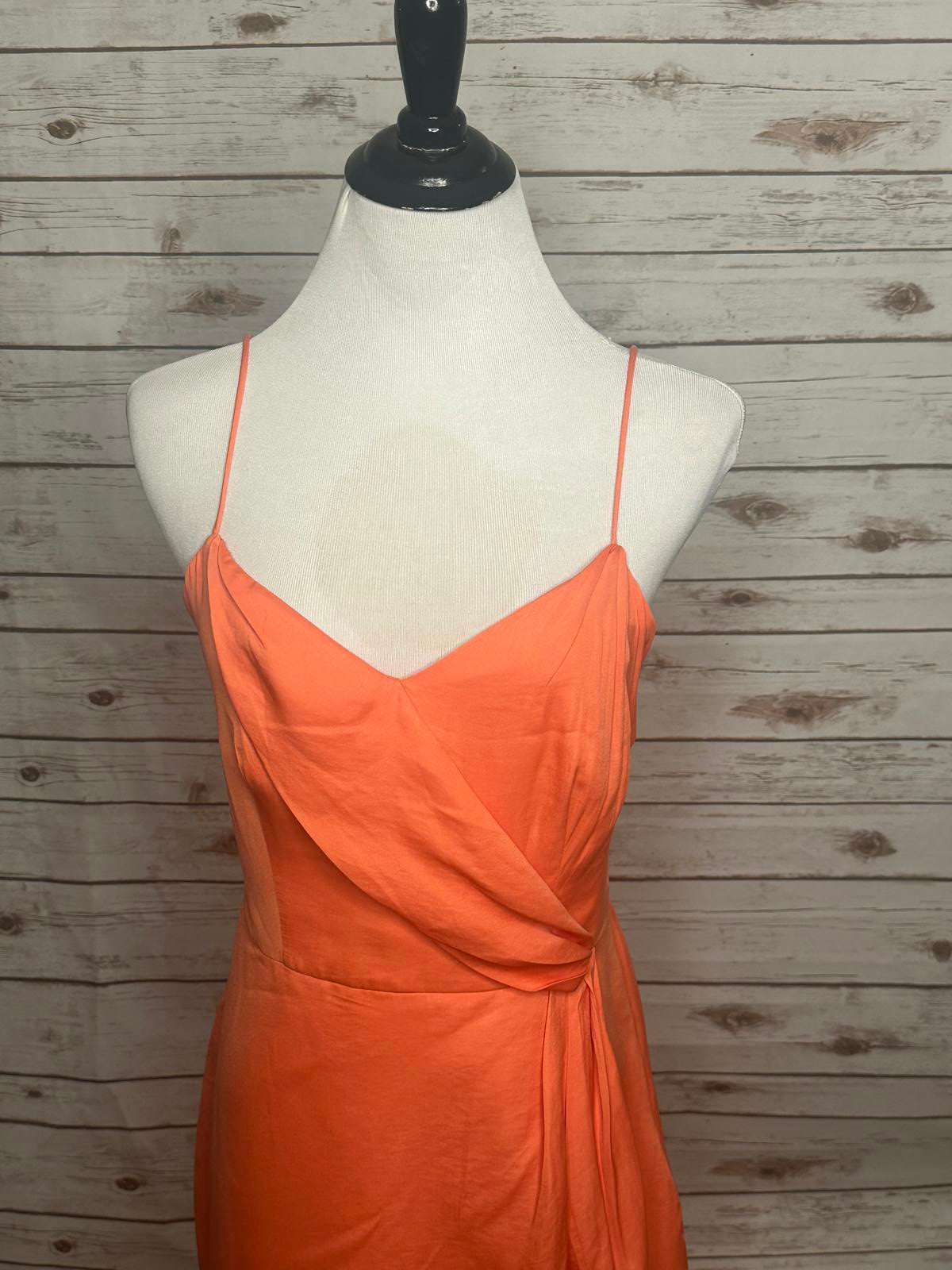 Banana Republic orange faux wrap spaghetti strap cocktail dress Size 6
