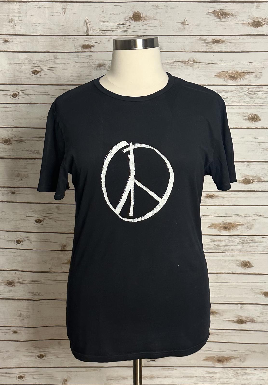 BDG Marine Specialties black/white peace sign cotton graphic t-shirt Size Large