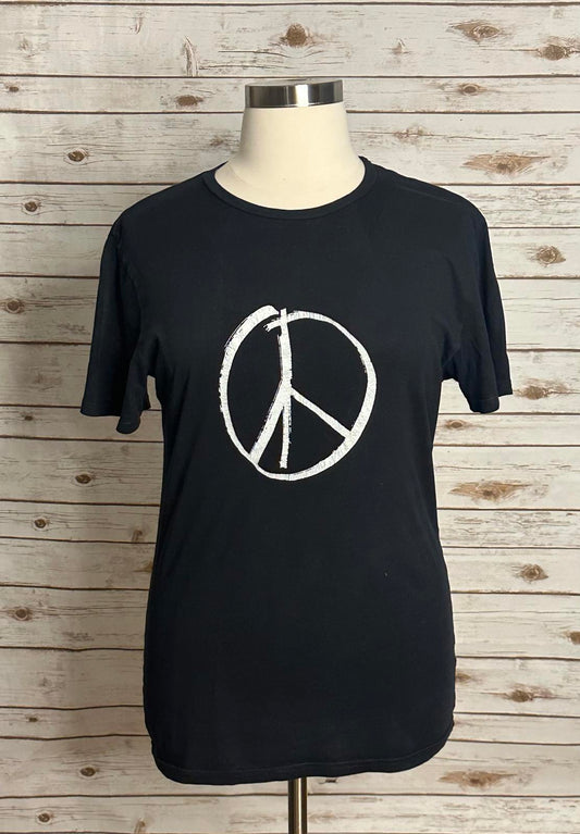 BDG Marine Specialties black/white peace sign cotton graphic t-shirt Size Large
