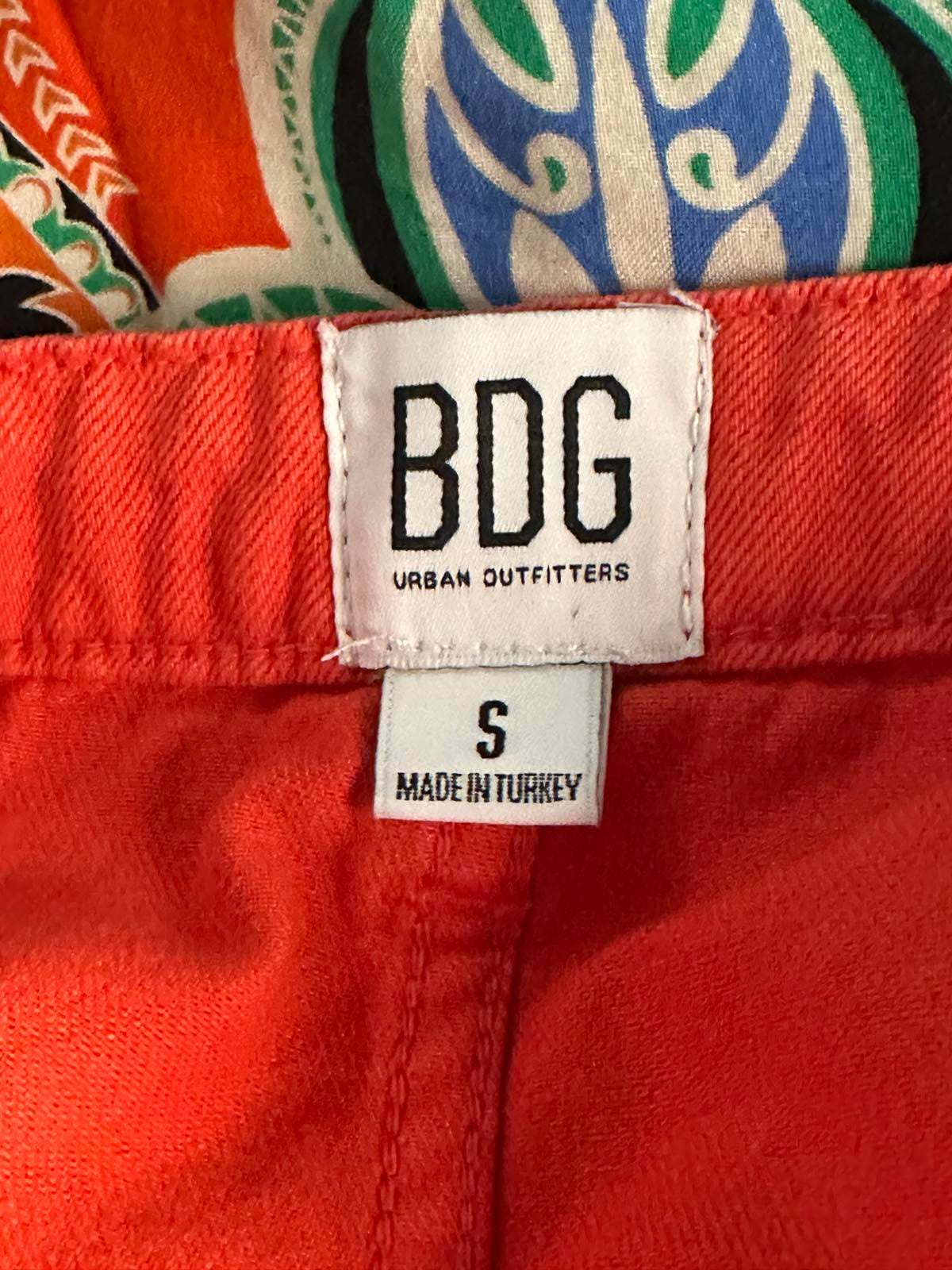 Urban Outfitters BDG coral cotton raw hem denim mini skirt Size Small
