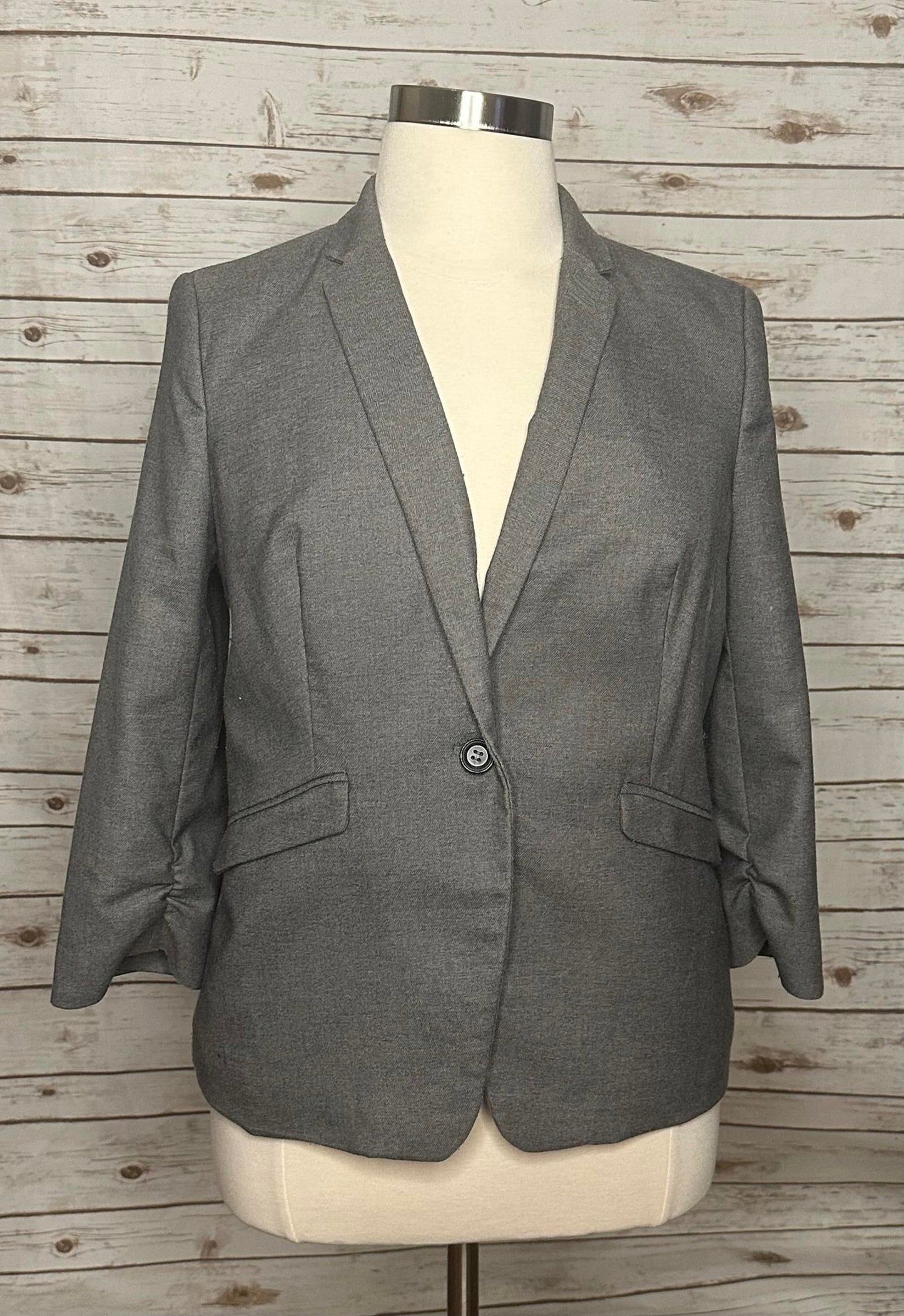 The Limited grey single-breasted 3/4 length blazer Size XL