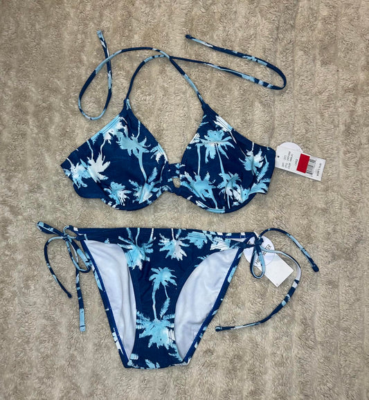 Hot Water tropical underwire triangle bra and string bikini set Size L/M