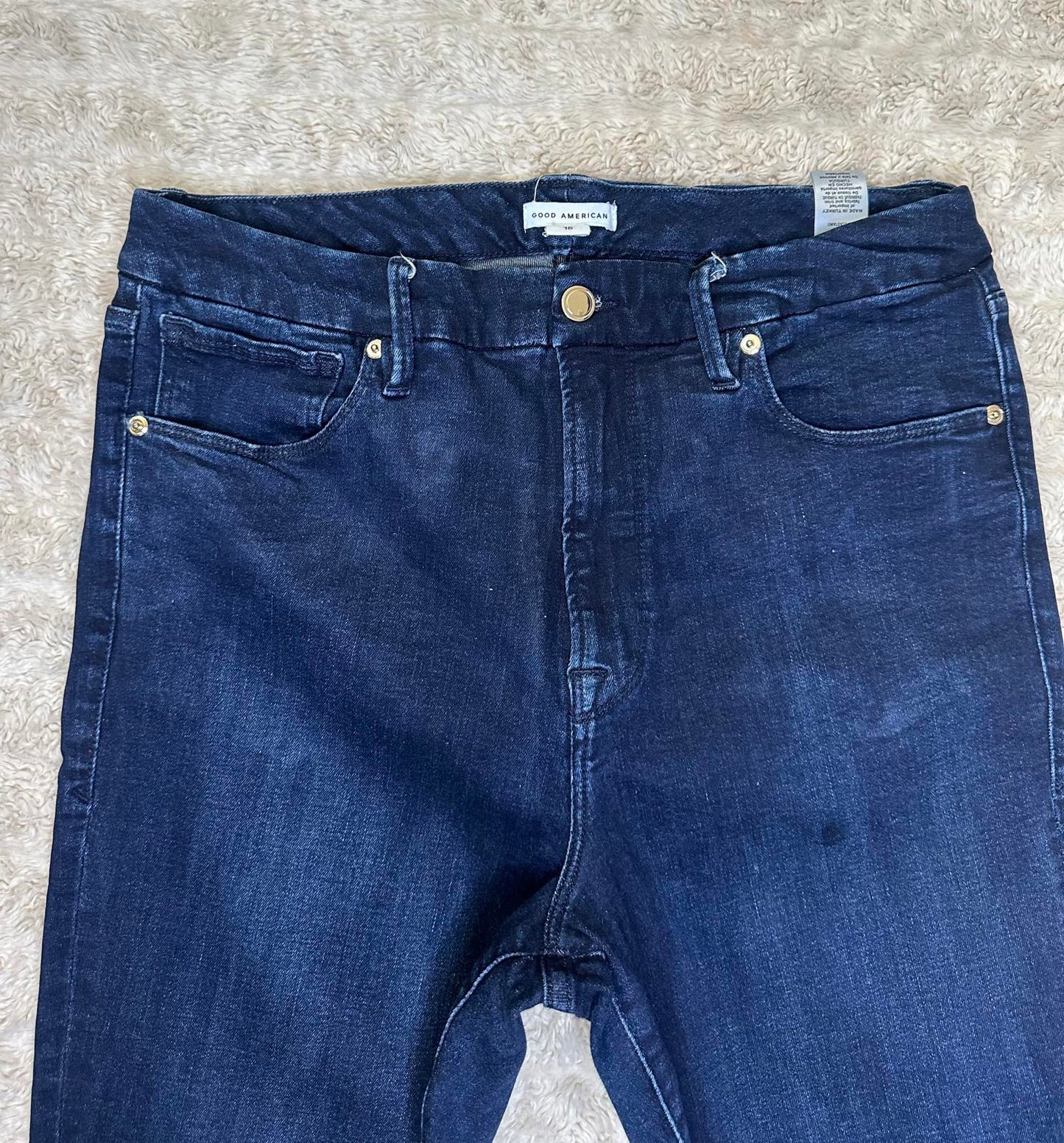 Good American Good Legs elevated casual dark wash skinny jeans Size 15