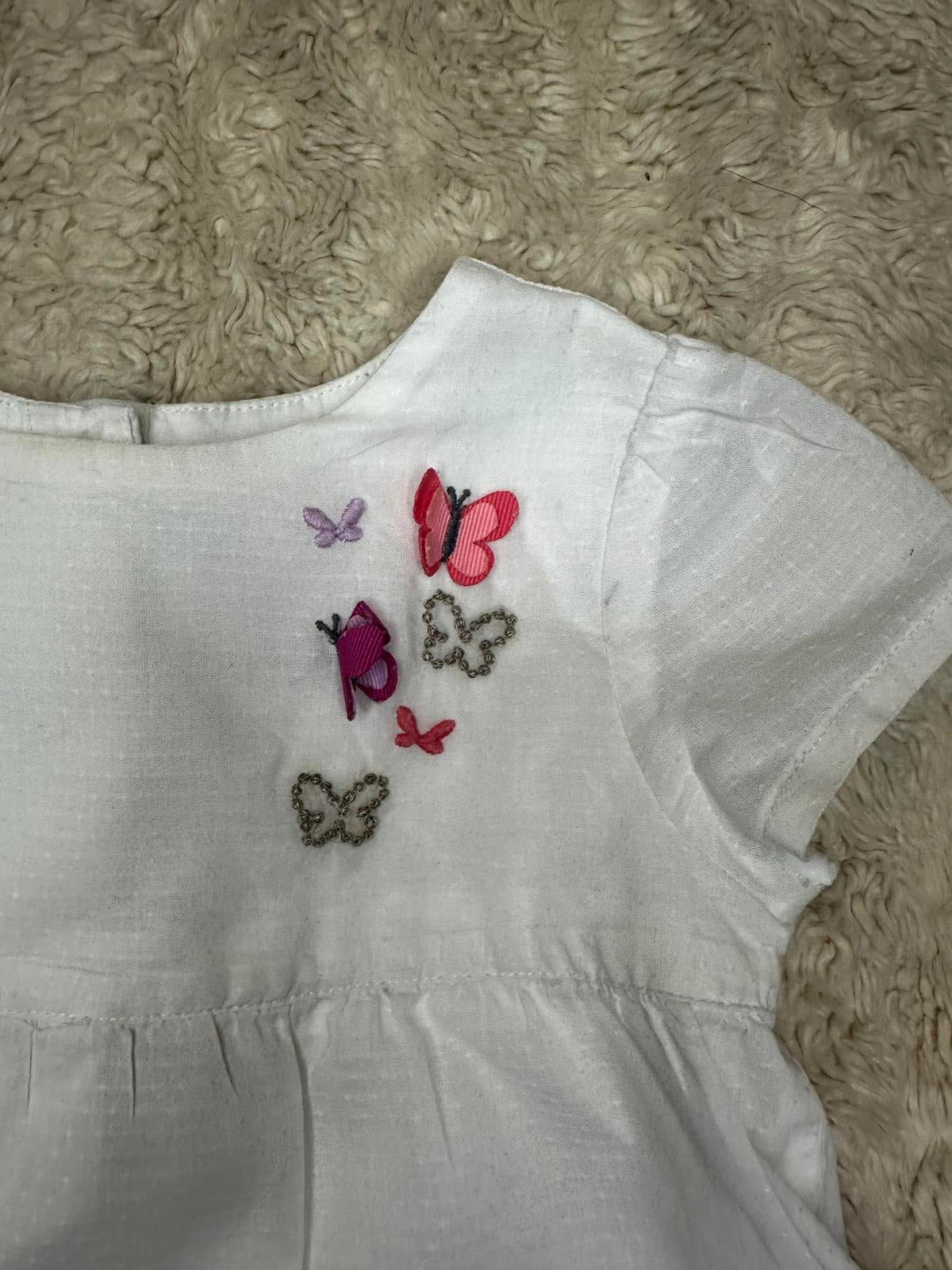 Gymboree white swiss dot cotton floral short sleeve tiered top Size 2T