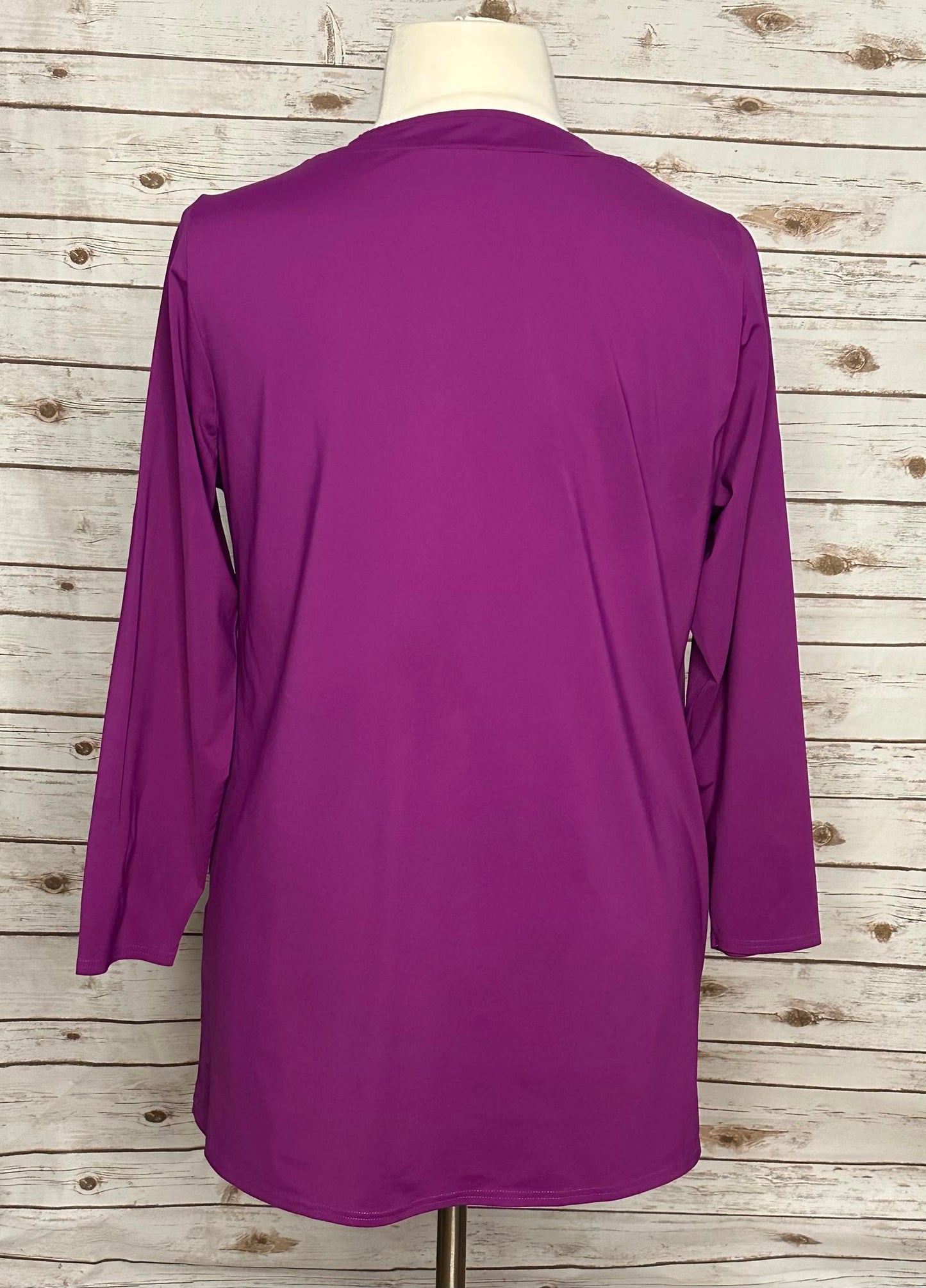Lands' End purple embroidered V-neck tunic Size 1X