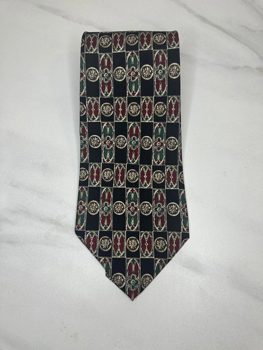 Vintage Christian Dior Cravate multi-colored silk necktie