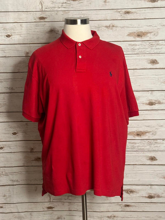 Vintage Polo by Ralph Lauren cherry red cotton short sleeve polo shirt Size XL