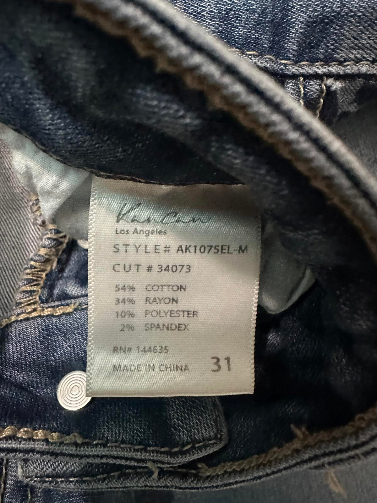 KanCan medium wash high-rise button fly cropped jeans Size 31