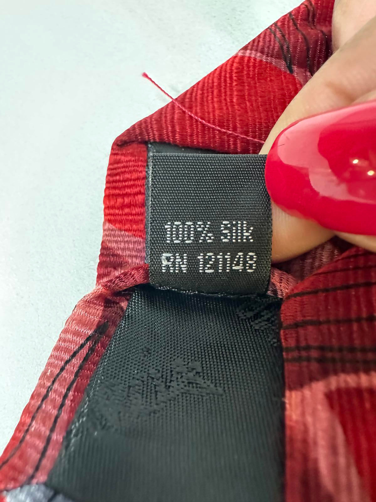 J. Garcia red artsy 'Sun Movement' Collection 56 corpcore 100% silk necktie