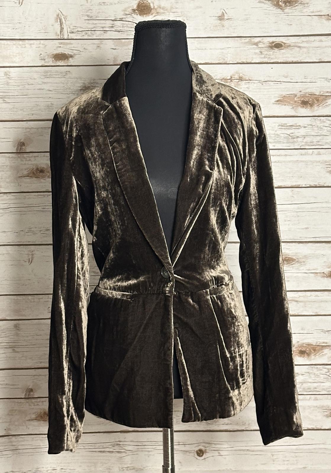 Anthropologie Cartonnier iridescent velvet single-breasted blazer Size 4