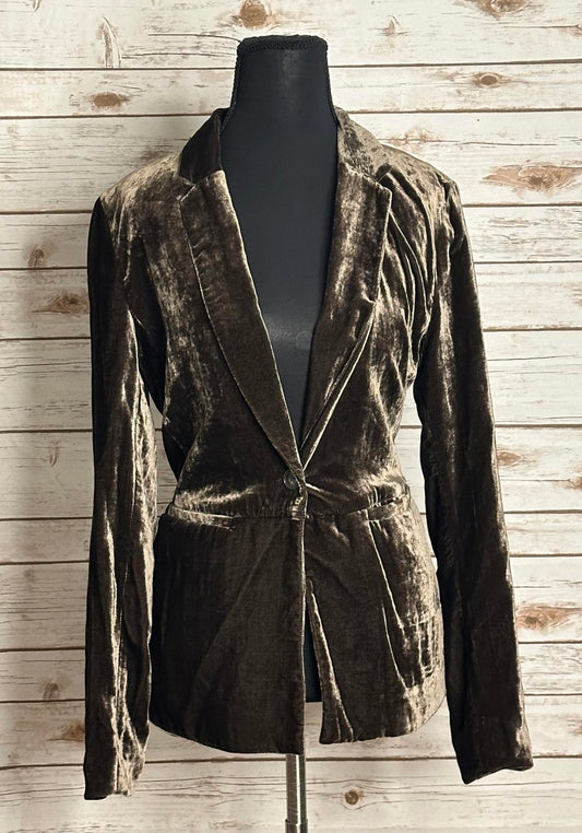 Anthropologie Cartonnier iridescent velvet single-breasted blazer Size 4