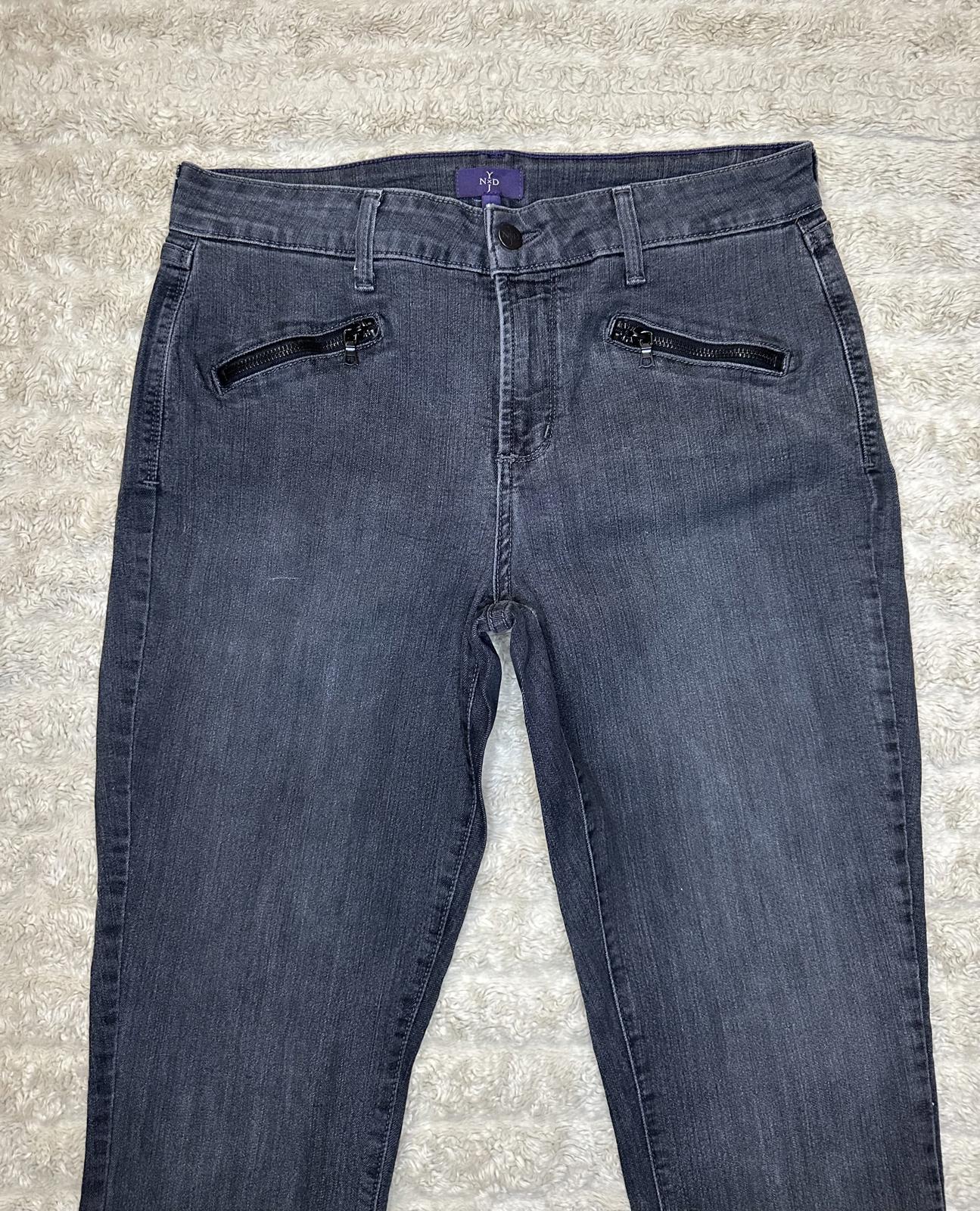 NYDJ grey Super Skinny zippered pocket jeans Size 10