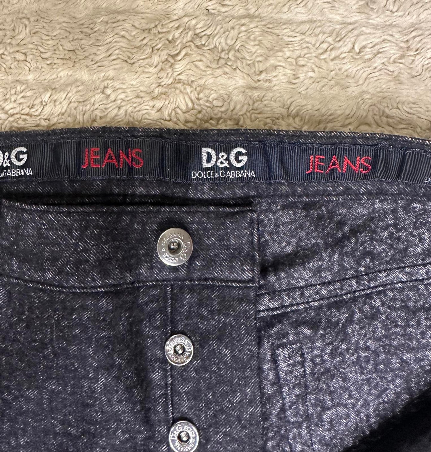 D&G Dolce&Gabbana gray cotton/wool mid-rise straight leg jeans IT 42/US 32