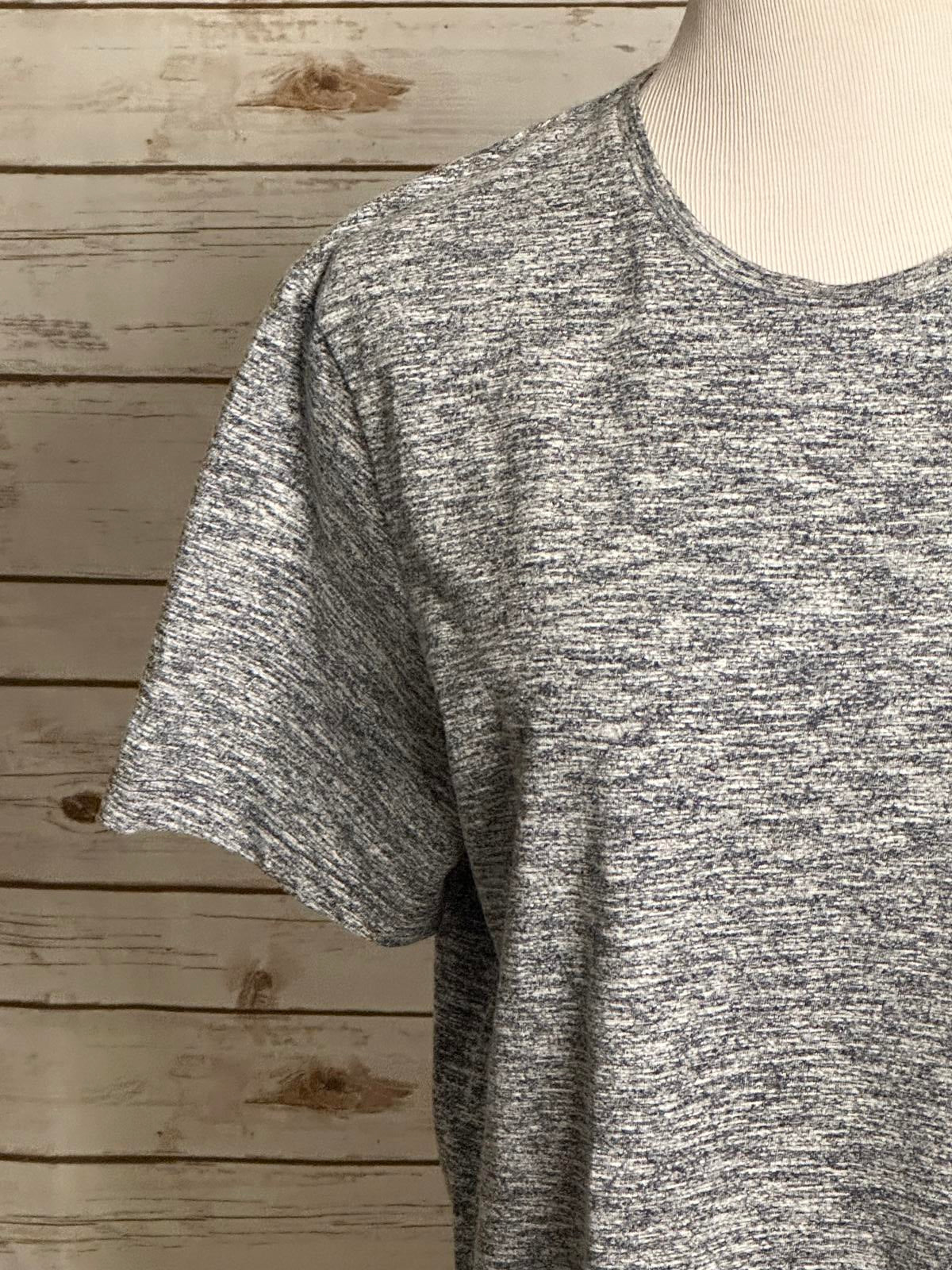Reiss classic black/white marled short-sleeve crewneck t-shirt Size Large