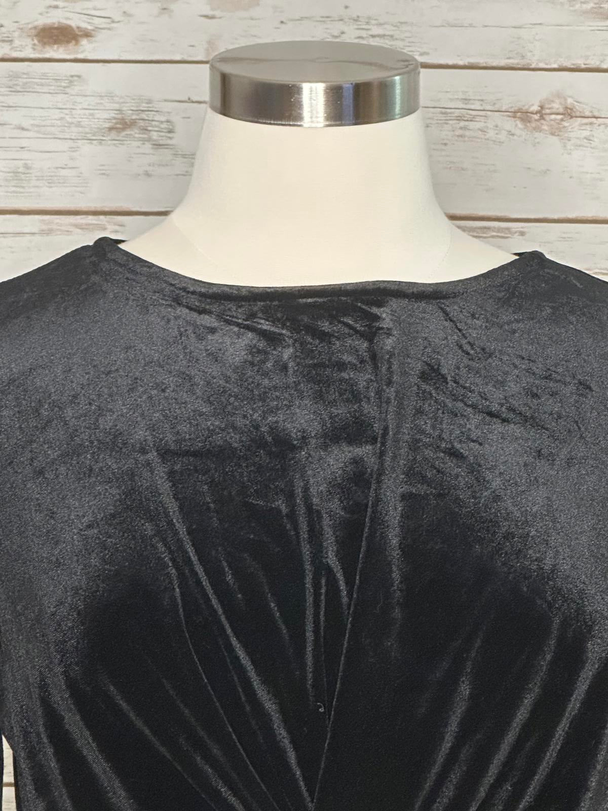 Eloquii Elements black velvet twisted crop top Size 20