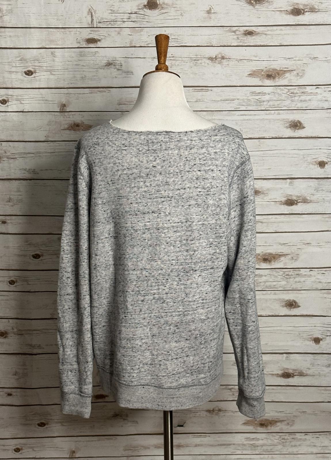 Abercrombie & Fitch distressed oversized marled grey sweatshirt Size Medium
