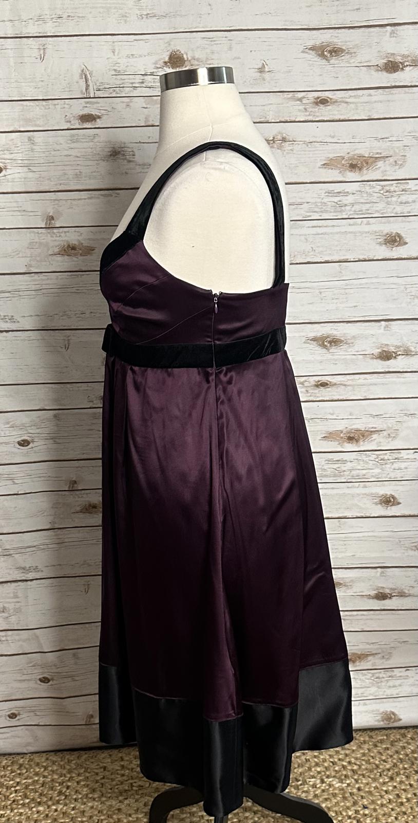 Banana Republic whimsigoth purple/black silk and velvet babydoll dress Size 14