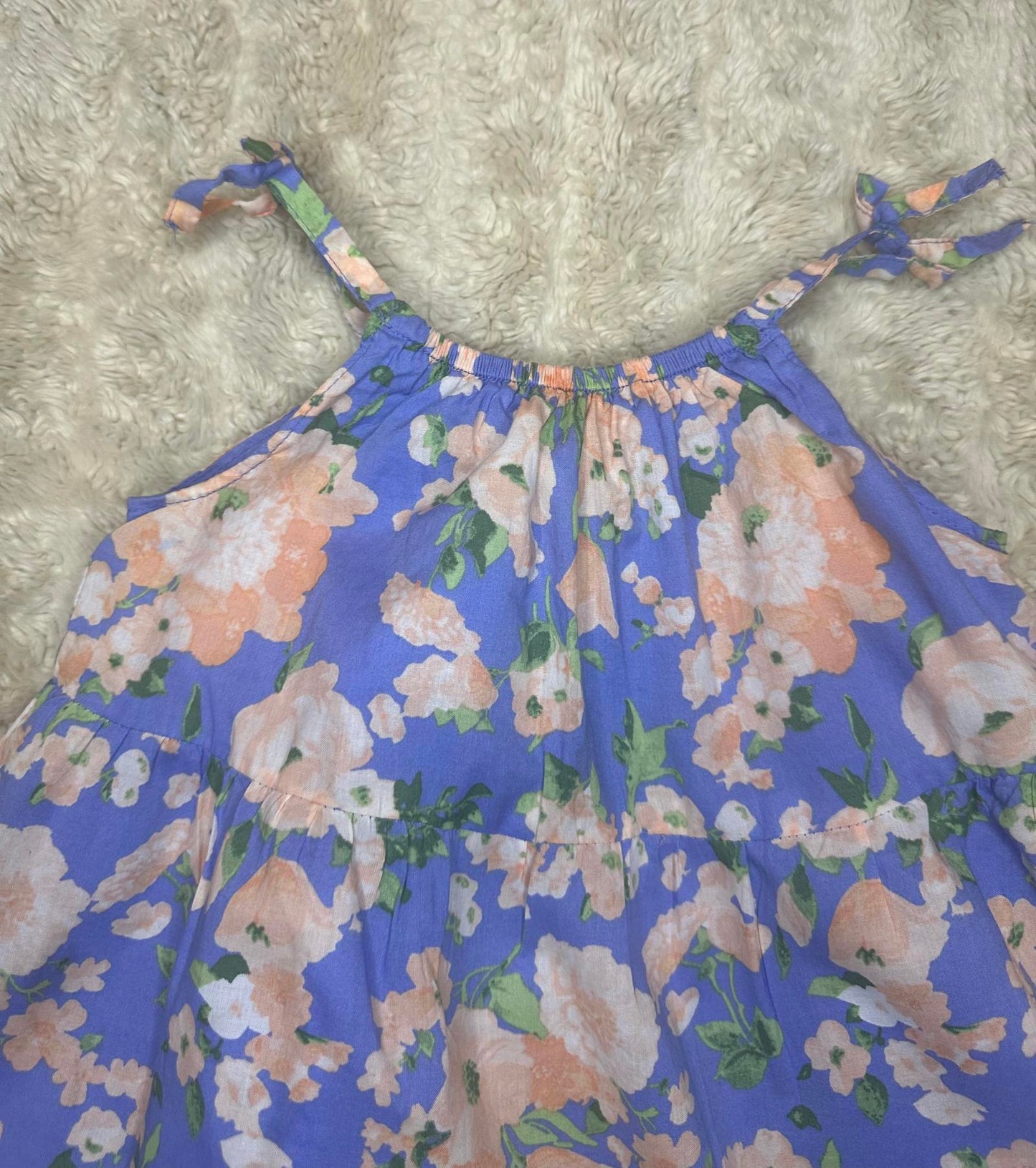 Janie & Jack purple/peach/green The Wanderer cotton floral sundress Size 2T