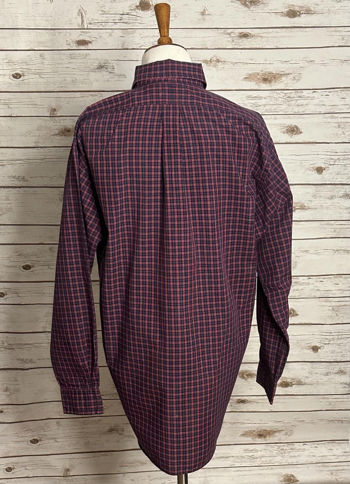 Ralph Lauren Blake classic red/navy cotton long sleeve button-down shirt Size M