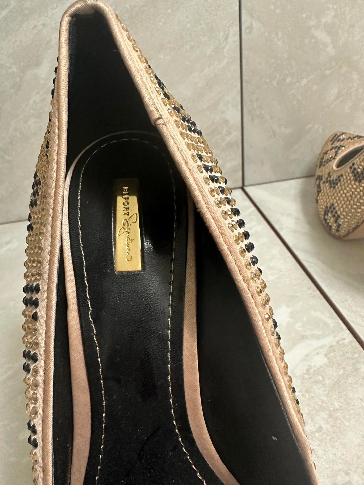 Report Signature 'Parker' rhinestone leopard print platform stilettos Size 8.5