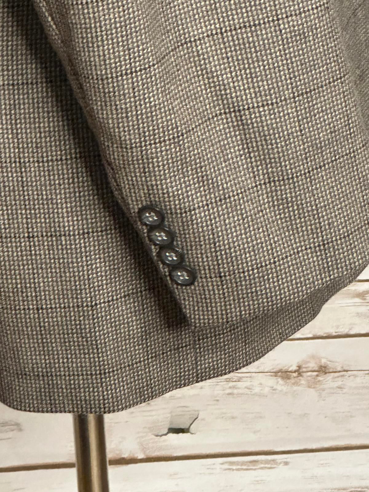 Oscar de la Renta wool/cashmere plaid single-breasted sportscoat/blazer Size 44L